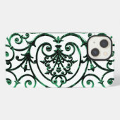 Etui iPhone 13 Motif de défilement vert et blanc Coque-Mate iPhon (Verso Horizontal)