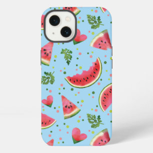 Etui iPhone 13 Motif de fruits d'été Pastèque rouge vert tropical