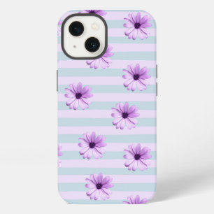 Etui iPhone 13 Motif de marguerite bleue et violette