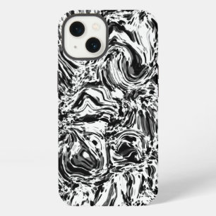 Etui iPhone 13 Motif de papier peint noir en marbre