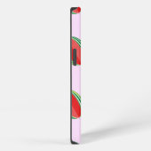 Etui iPhone 13 Motif de pastèque tranchée sur fond rose (Côté droit)