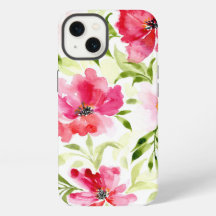 Motif de pavot à fleurs rouge tropical