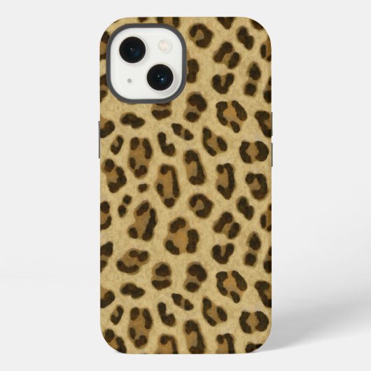 Etui iPhone 13 Motif de peau à impression d'animal léopard (Verso)