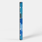 Etui iPhone 13 Motif de points - bleu et vert (Côté droit)
