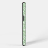 Etui iPhone 13 Motif de rose en vert clair (Côté droit)