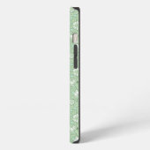 Etui iPhone 13 Motif de rose en vert clair (Côté gauche)