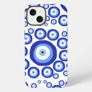 Etui iPhone 13 Motif de symbole de chance de l'œil grec