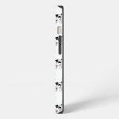 Etui iPhone 13 Motif de vache noir et blanc. (Côté gauche)