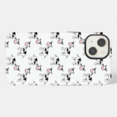 Etui iPhone 13 Motif de vache noir et blanc. (Verso Horizontal)