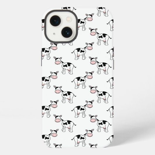Etui iPhone 13 Motif de vache noir et blanc. (Verso)