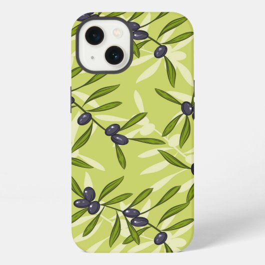 Etui iPhone 13 Motif d'olive (Verso)