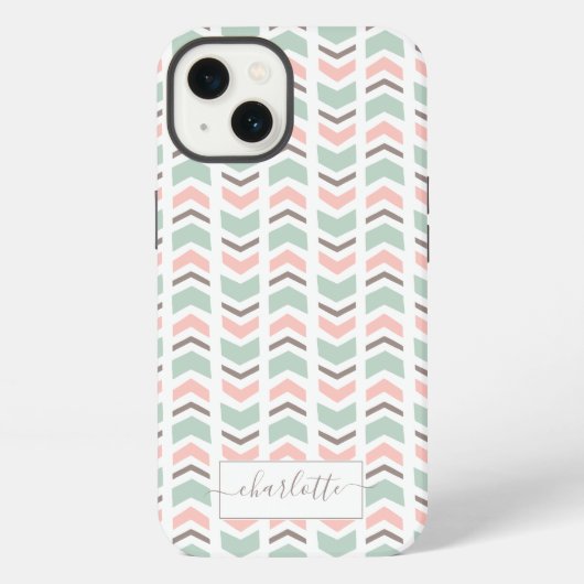 Etui iPhone 13 Motif du chevron Boho (Verso)