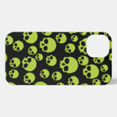 Etui iPhone 13 Motif du crâne aléatoire vert de poison (Verso Horizontal)