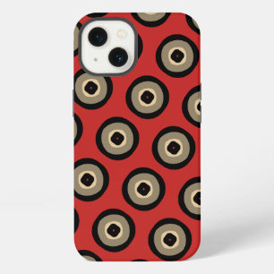 Etui iPhone 13 Motif élégant rétro rouge et noir