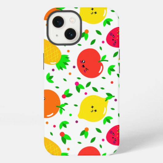 Etui iPhone 13 motif, fruits, orange (Verso)