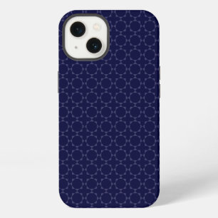 Etui iPhone 13 Motif géométrique islamique bleu foncé