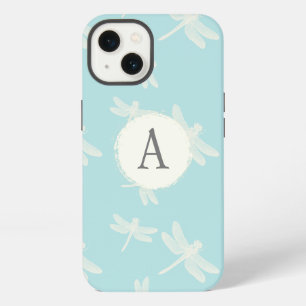 Etui iPhone 13 Motif jolies libellules à monogramme