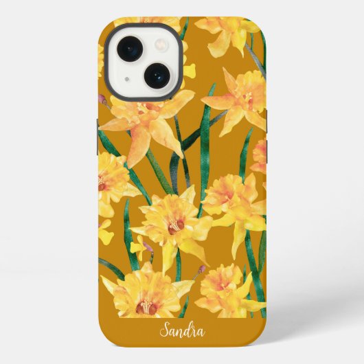 Etui iPhone 13 Motif jonquille d'été personnalisé (Verso)