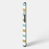 Etui iPhone 13 motif monogramme & chevron (Côté gauche)