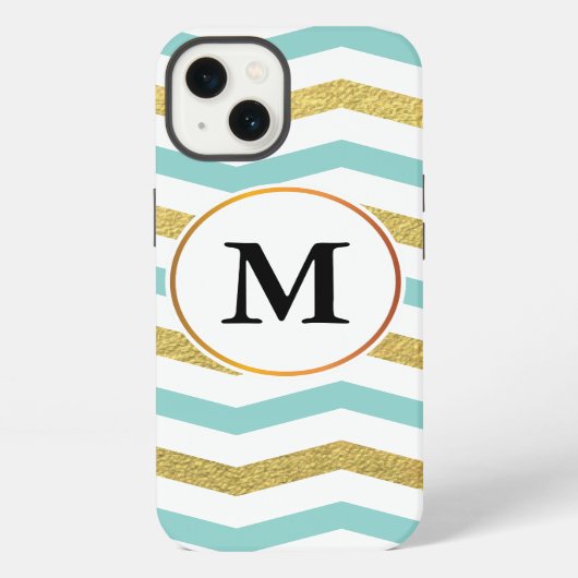 Etui iPhone 13 motif monogramme & chevron (Verso)