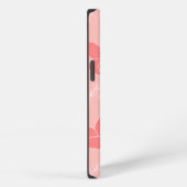 Etui iPhone 13 Motif papillon rose corail moderne Monogram M (Côté droit)