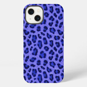 Etui iPhone 13 Motif peau léopard bleu lavande impression animale