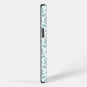 Etui iPhone 13 Motif sarcelle feuille de Damas (Côté droit)