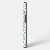 Etui iPhone 13 Motif sarcelle feuille de Damas (Côté gauche)
