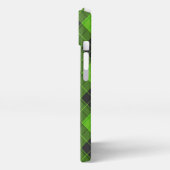 Etui iPhone 13 Motif tartan simple en diagonale vert foncé (Côté gauche)