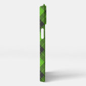 Etui iPhone 13 Motif tartan simple en diagonale vert foncé (Côté droit)