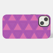 Etui iPhone 13 Motif triangle violet moderne (Verso Horizontal)