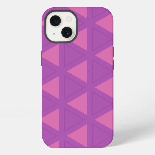 Etui iPhone 13 Motif triangle violet moderne (Verso)