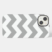 Etui iPhone 13 Motif Zigzag Gris (Verso Horizontal)
