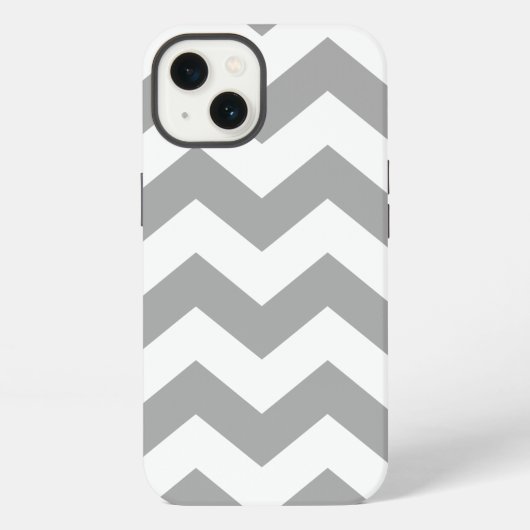 Etui iPhone 13 Motif Zigzag Gris (Verso)
