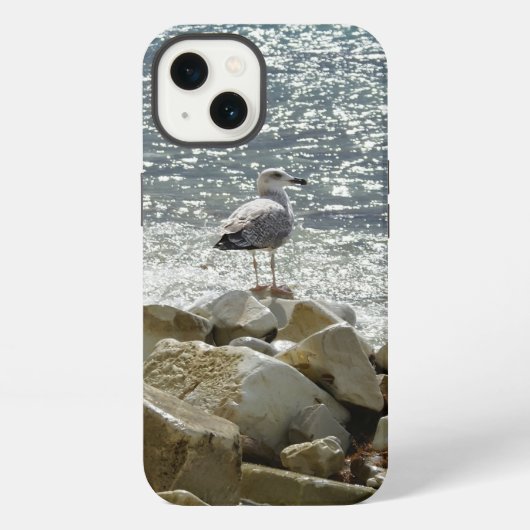 Etui iPhone 13 Mouette et mer (Verso)