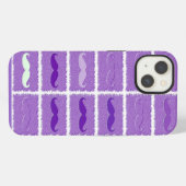 Etui iPhone 13 Moustache violette drôle (Verso Horizontal)