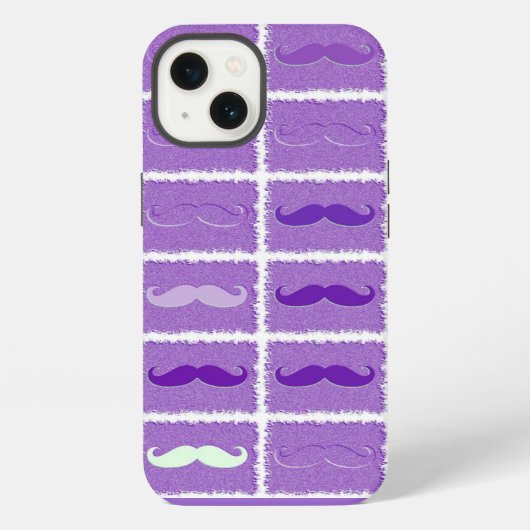 Etui iPhone 13 Moustache violette drôle (Verso)