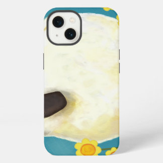 Etui iPhone 13 Moutons et fleurs jaunes