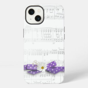 Etui iPhone 13 Musique et ruban à pois