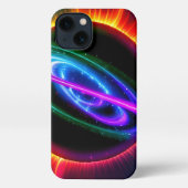 Etui iPhone 13 Nébuleuse néon futuriste  (Verso)