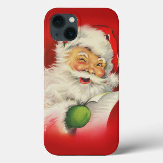 Etui iPhone 13 Noël du Père Noël vintage