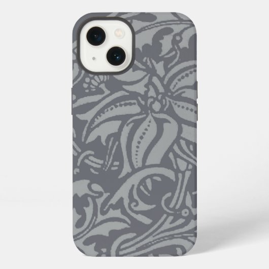 Etui iPhone 13 Nœud de chardon écossais de style William Morris (Verso)
