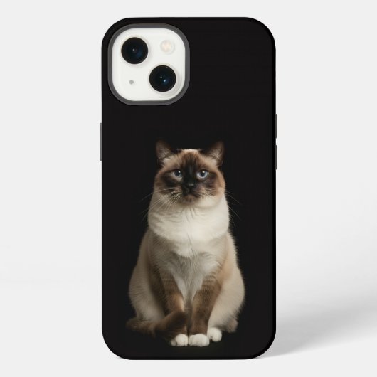 Etui iPhone 13 Noir 4 Luxe iPhone 13, Chat Birman (Verso)