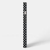Etui iPhone 13 Noir à pois blancs (Côté gauche)