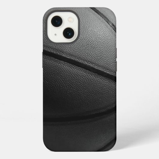 Etui iPhone 13 Noir Blanc Gros Plan Basketball (Verso)