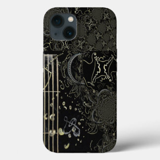 Etui iPhone 13 Noir d'art Abstrait