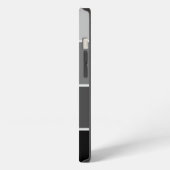 Etui iPhone 13 Noir et gris | Ombre Stripes avec script (Côté gauche)