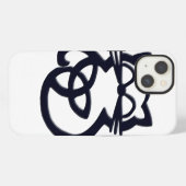 Etui iPhone 13 Noir Trinity Knot Celtic Cat iPhone 8/7 Coque (Verso Horizontal)