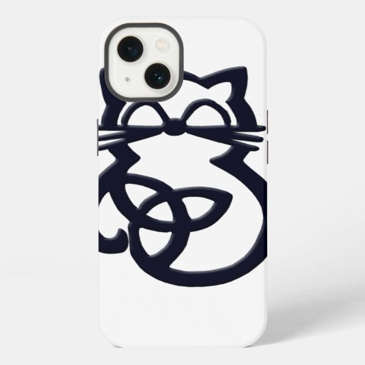 Etui iPhone 13 Noir Trinity Knot Celtic Cat iPhone 8/7 Coque (Verso)