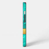 Etui iPhone 13 Nom abstrait Aqua et Or (Côté gauche)